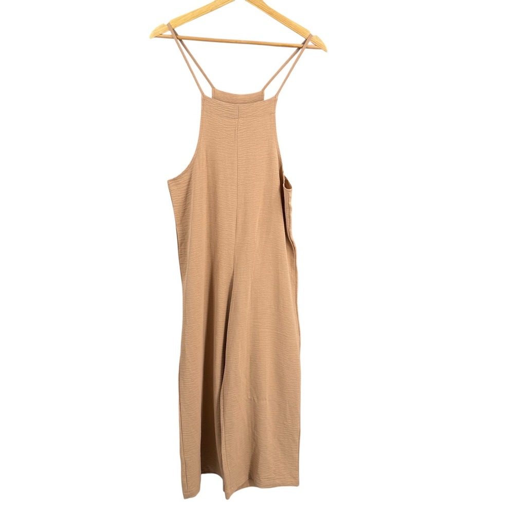 Ava & Yelly Jumpsuit Kids Large Tan Spaghetti Strap Lightweight Wide‎ Leg